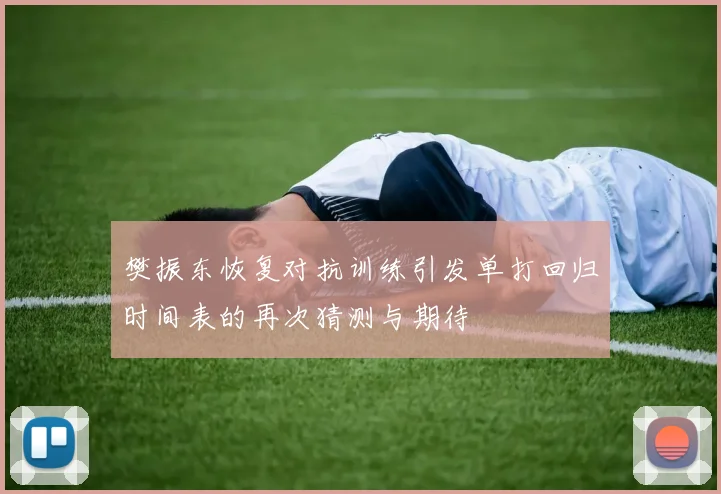 樊振东恢复对抗训练引发单打回归时间表的再次猜测与期待